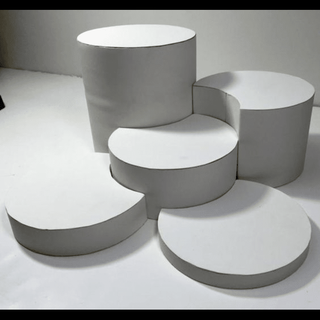 Trueliving Round Cream Cosmetic display Stand  L30*W30*H90 CM