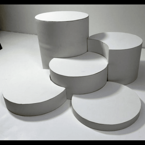 Trueliving Round Cream Cosmetic display Stand  L30*W30*H90 CM
