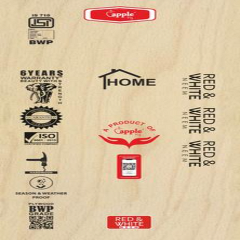 Trueliving_Apple Red And White BWP Grade 7 ft x 4 ft Plywood - 16 mm_Plywood_ 88/Sq. Ft.