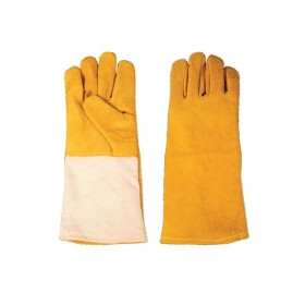 Trueliving_Yellow Split Welding Gloves with Lining Size   --  16, 18