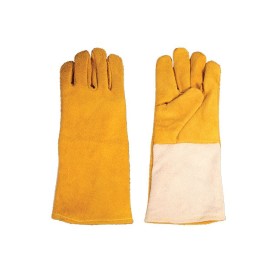 Trueliving_Yellow Split Welding Gloves with Lining Size   --  16, 18