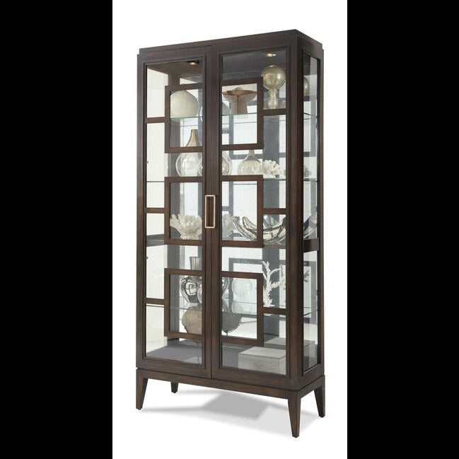 Trueliving Modern Black Crockery Cabinet 43.2D x 101.6W x 172.7H Centimeters