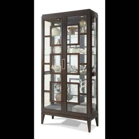 Trueliving Modern Black Crockery Cabinet 43.2D x 101.6W x 172.7H Centimeters