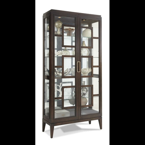 Trueliving Modern Black Crockery Cabinet 43.2D x 101.6W x 172.7H Centimeters
