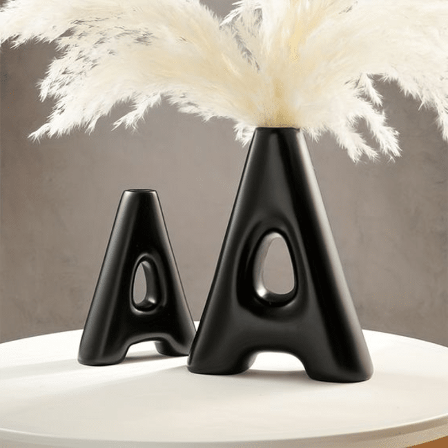 Trueliving Black A-Shape Flower Vase 41L x 24W x 10H Centimeters