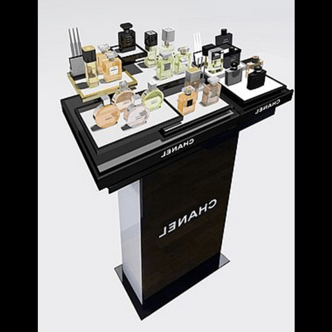 Trueliving Black Platform Retail Store Perfume display Unit L30*W30*H90 CM