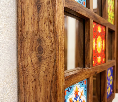 Bohemian Set of 3 Mirror with Frame (Honey Finish)