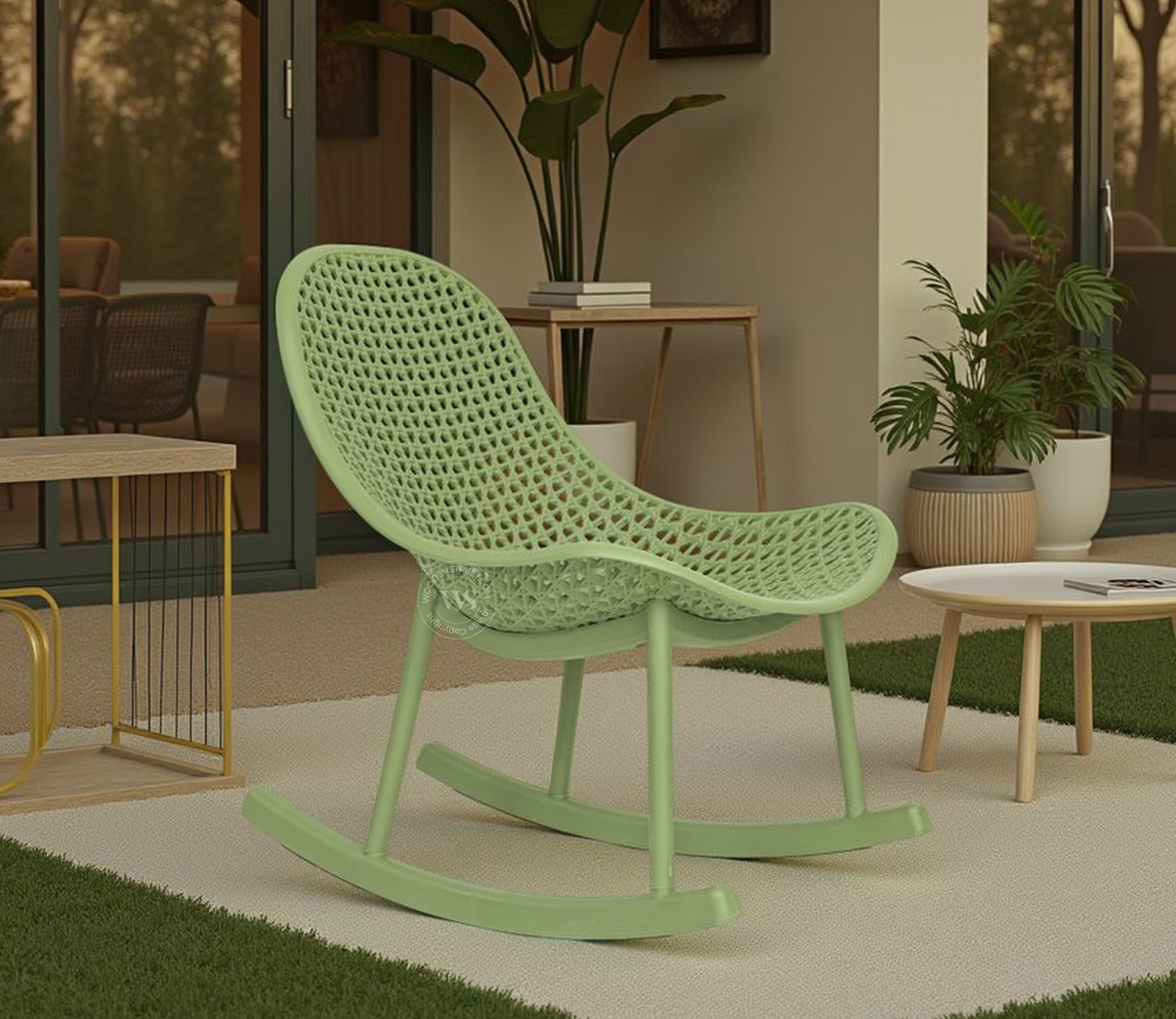 Blossie Designer Outdoor Reclining Chair – Durable & PP (Green)
