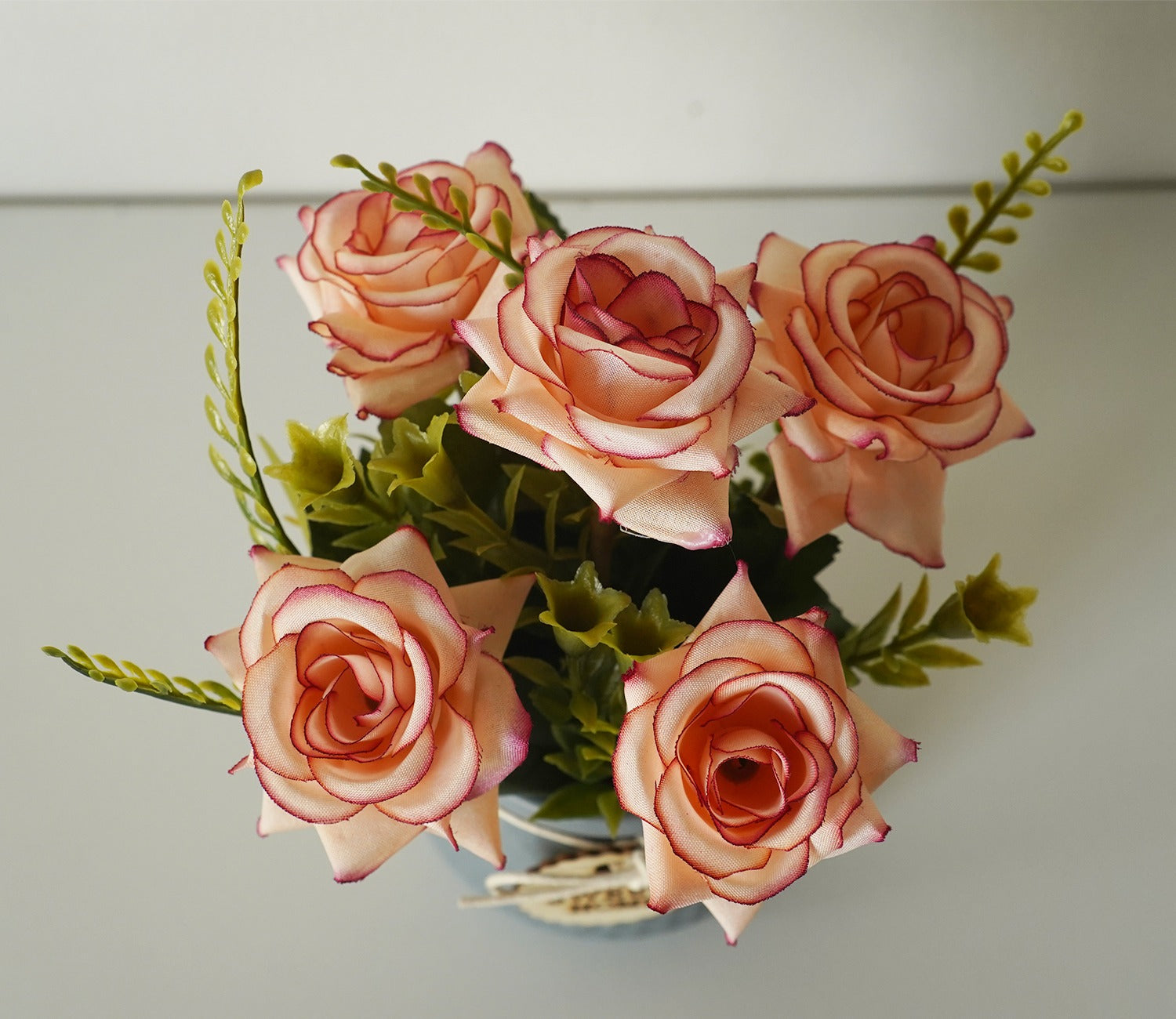 Artificial Flower With Ceramic Pot (Grey)