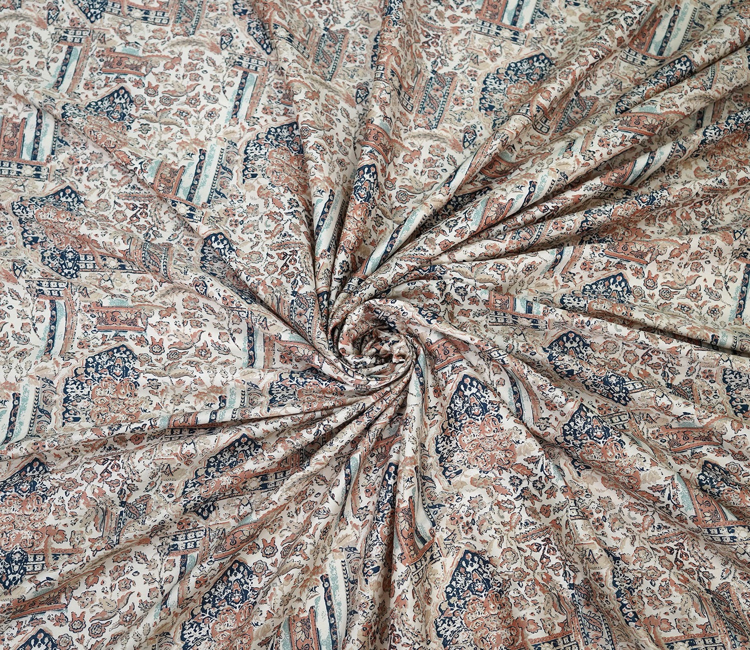 Allure Classic Printed King Size Bedsheet (Peach)