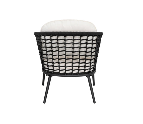 Black Rope 2 Seater With Table And Off-White Cushion Covers