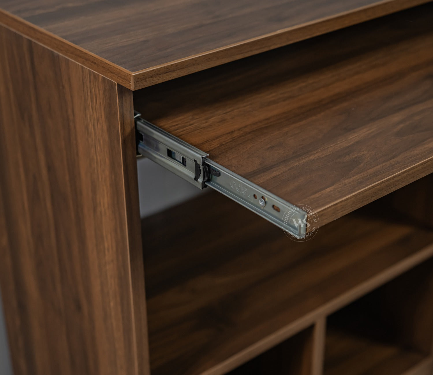 Prism Engineered Wood Study Table With Sectioned and Shelf Storage (Columbian Walnut Finish)