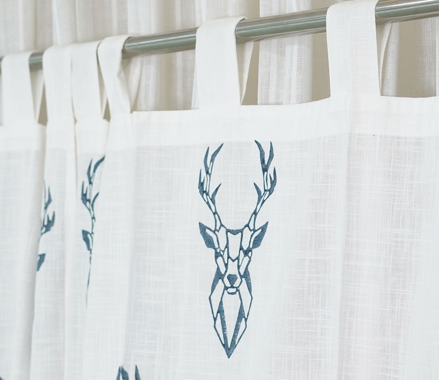 Barasingha 1 Piece Long Door Curtain (White, 9 Feet)