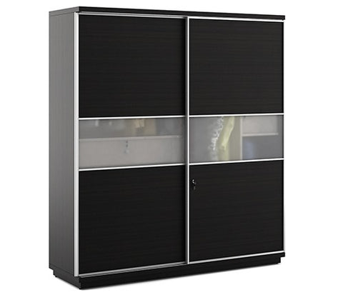 Kosmo Universal 2 Door Sliding Wardrobe (Flowery Wenge Finish)