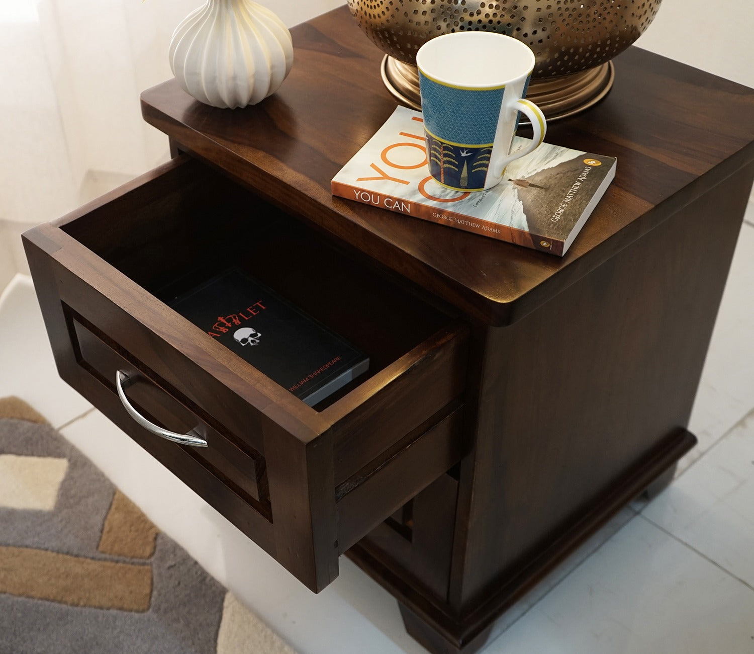 Madison Bedside Table (Walnut Finish)