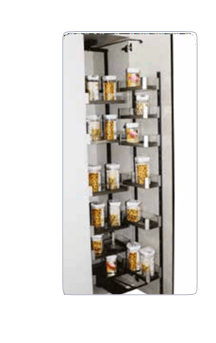 Trueliving_GLASS MATTEE CHAMPAGNE PANTRY (SOFT CLOSE FRAME) 6 Ft 3 Inch to 7 Ft Black