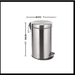 Trueliving_DUSTBIN PEDAL PLAIN (7x10)_Silver_Steel