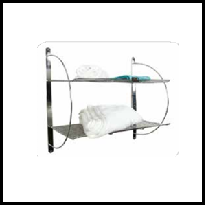 Trueliving_TOWEL SHELF DOUBLE_Metal Silver *23''11''21''