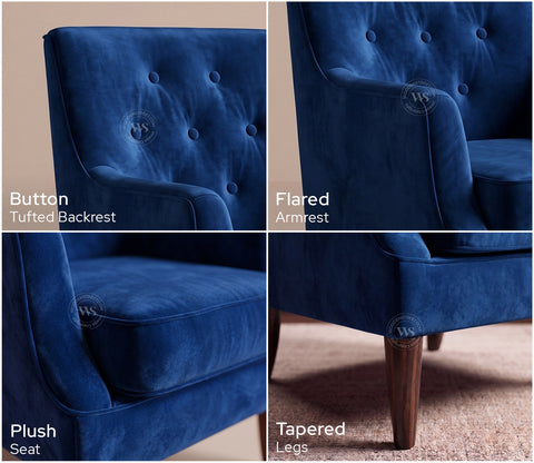Adoree Lounge Chair (Indigo Blue)