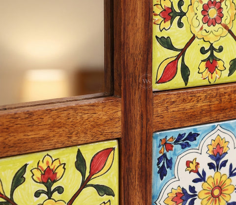 Bohemian Set of 2 Mirror with Frame (Honey Finish)
