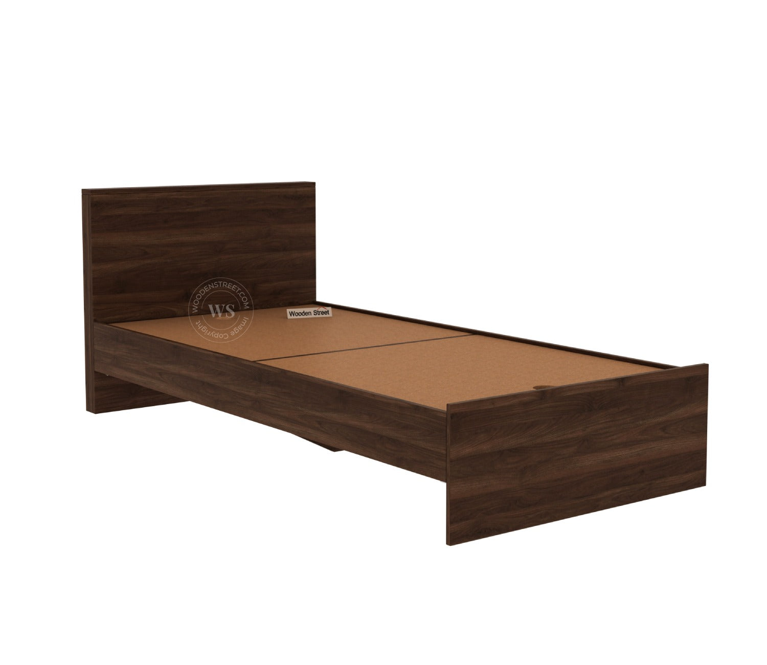 Clemency Bed without Storage (Single Size, Columbian Walnut Finish)