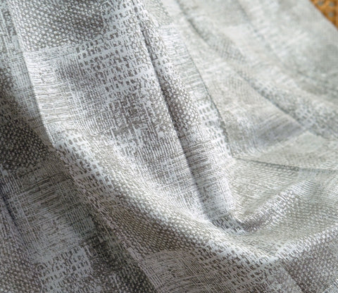 Dotted Textured Blackout 1 Piece Curtain (Grey, 7 Feet)
