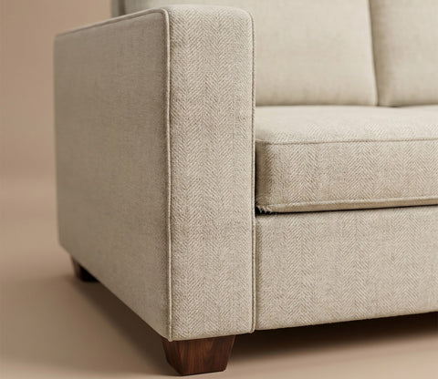 Albus 3 Seater Fabric Sofa (Cottage Ivory)