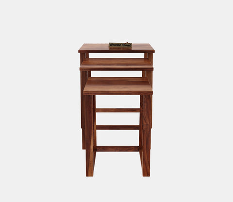 Inaya Sheesham Wood Nest of Tables (Honey Finish, Set of 3)