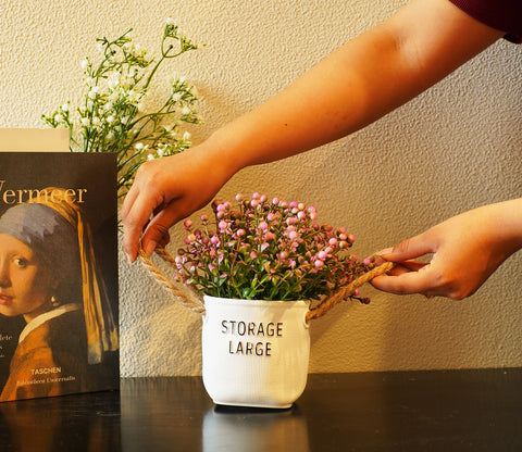 Wonder Artificial Flower With Plastic Pot (Pink)