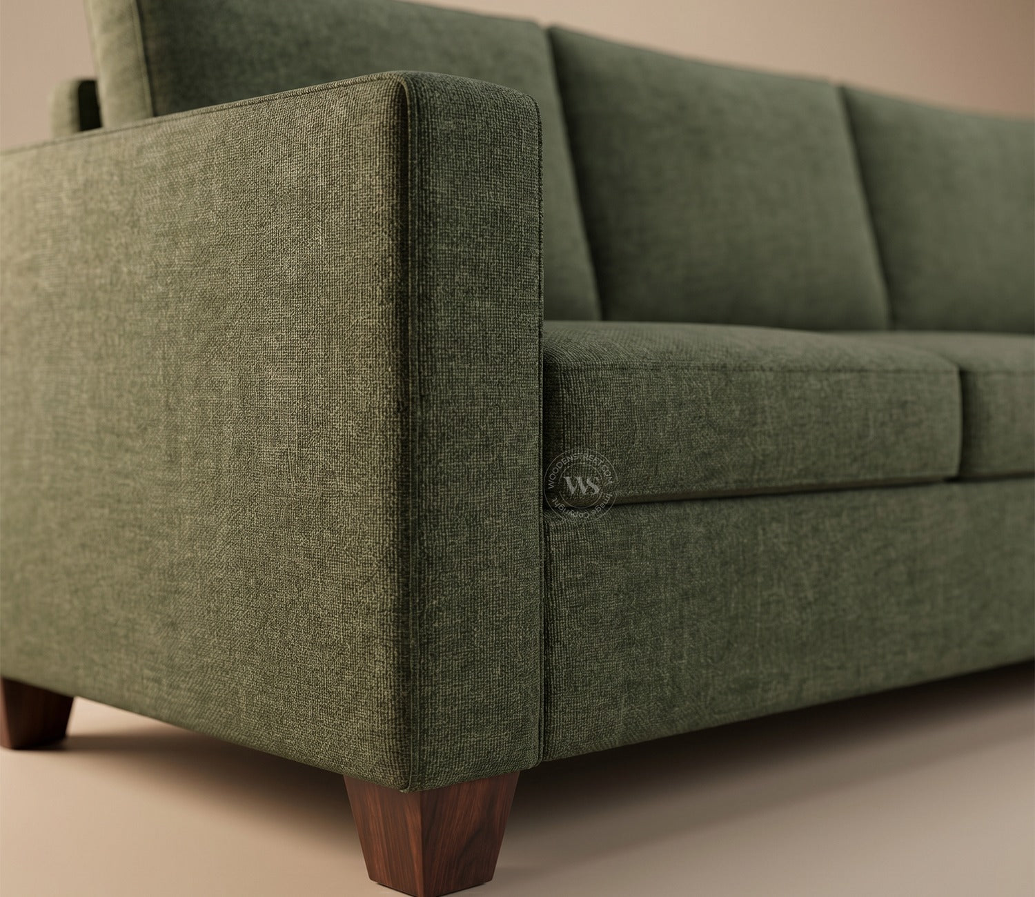Albus 3 Seater Fabric Sofa (Sage Green)