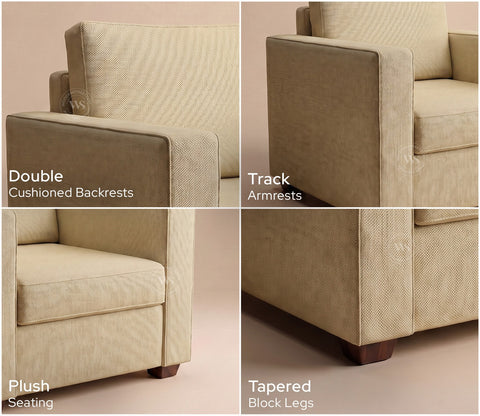 Albus One Seater Fabric Sofa (Cotton, Irish Cream)