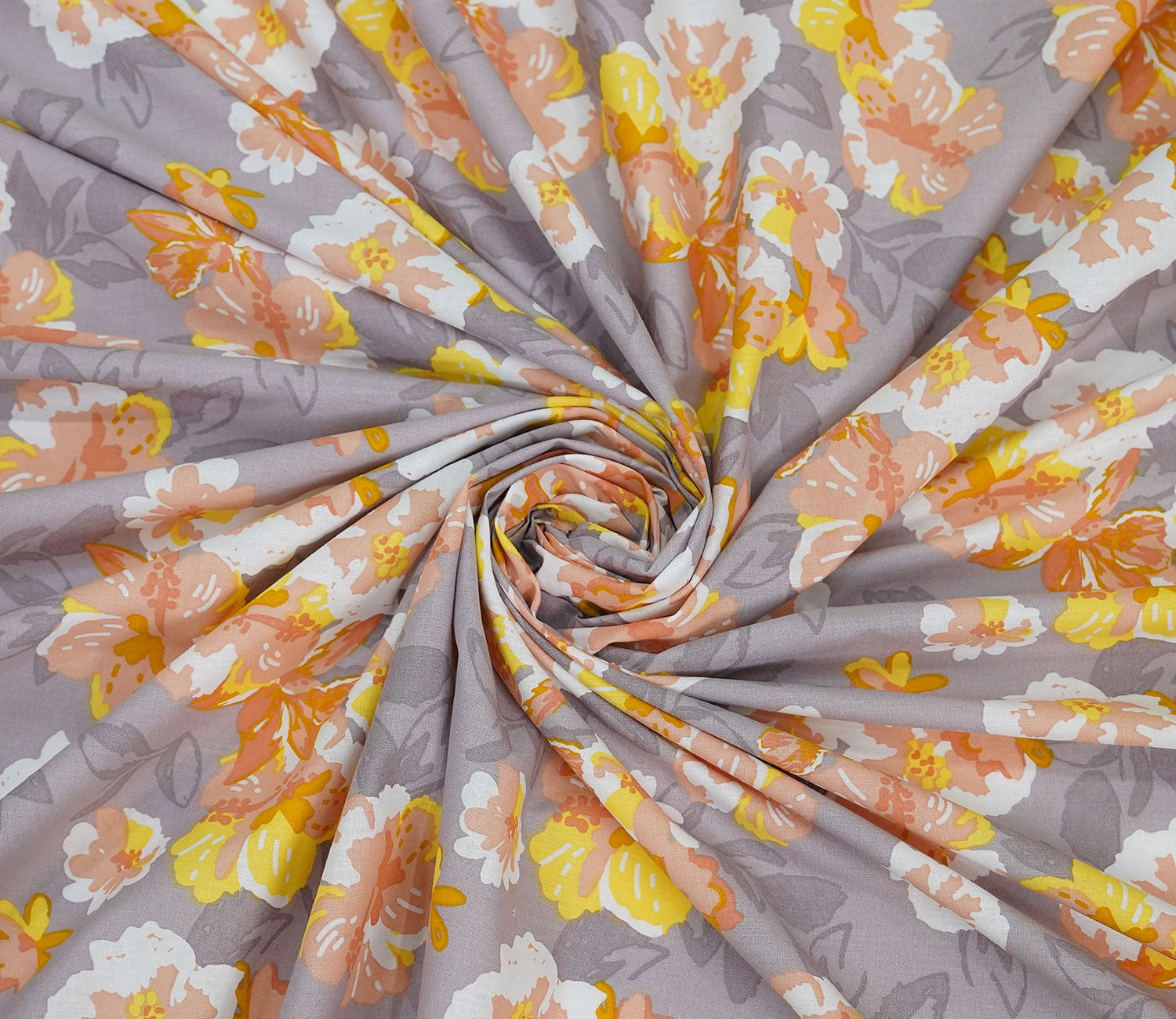 Blossom Celebration Queen Size Bedsheet (Orange)