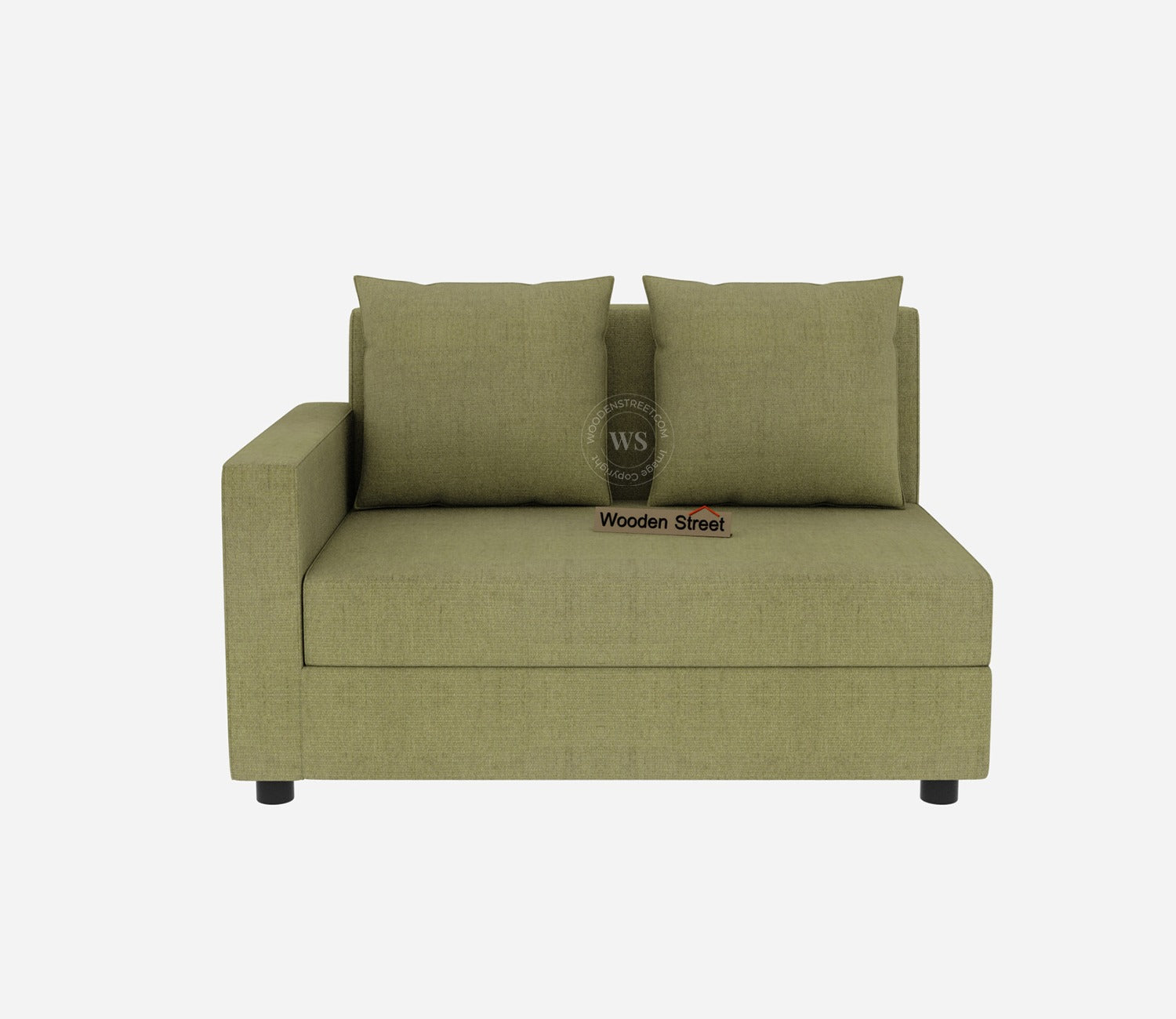 Sible 6 Seater Right Aligned Fabric L Shape Sofa (Cotton, Fresh Mint)