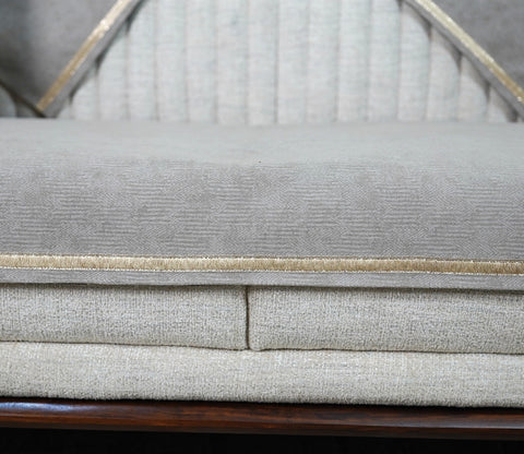 Princeton 3 Seater Premium Sofa Cover with Shimmer Lace - Set of 9 (Latte Beige)