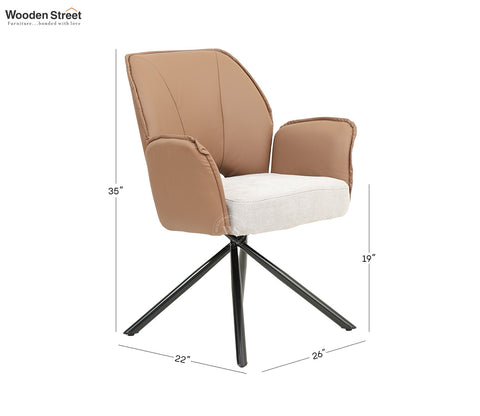 Hokku Versatile Dual-Tone Swivel Chair for Dining & Lounge (Brown)