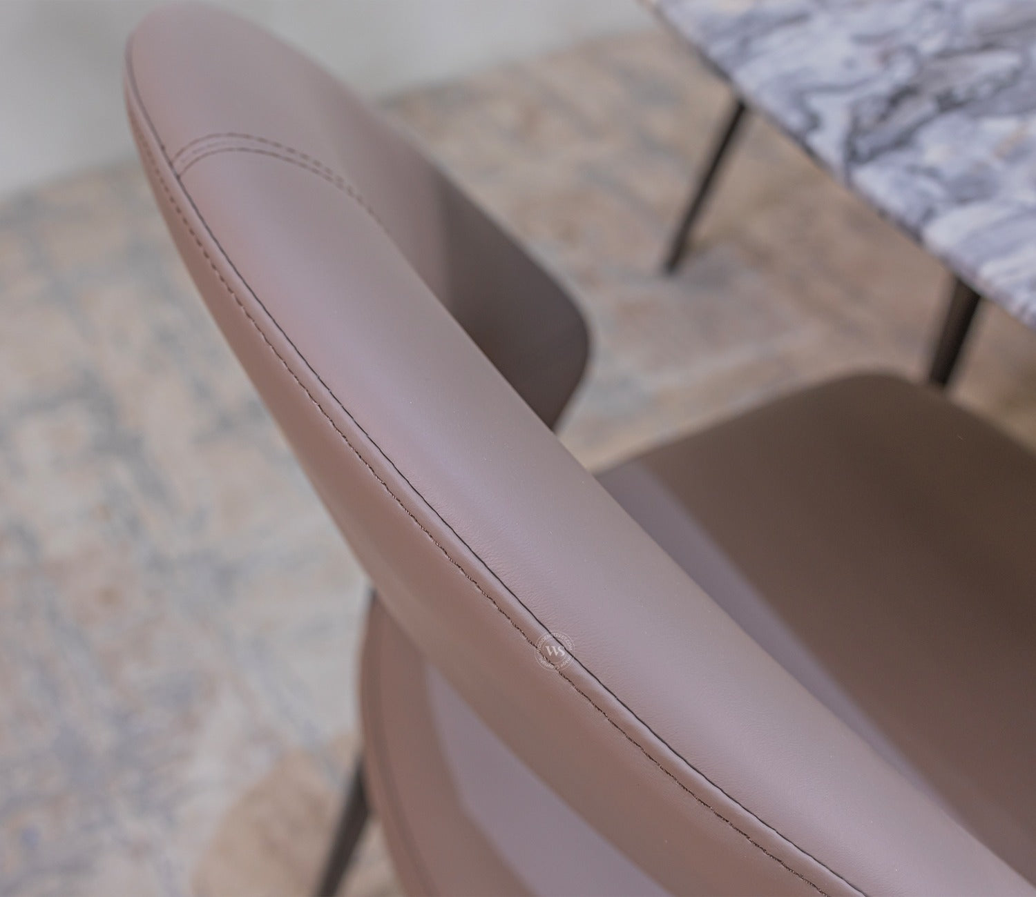 Koby Modern Dining Chair with Tapered Legs - Full Leatherette Design (Orange)