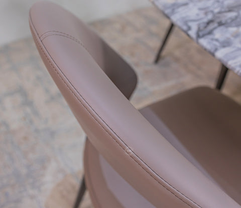 Koby Modern Dining Chair with Tapered Legs - Full Leatherette Design (Orange)