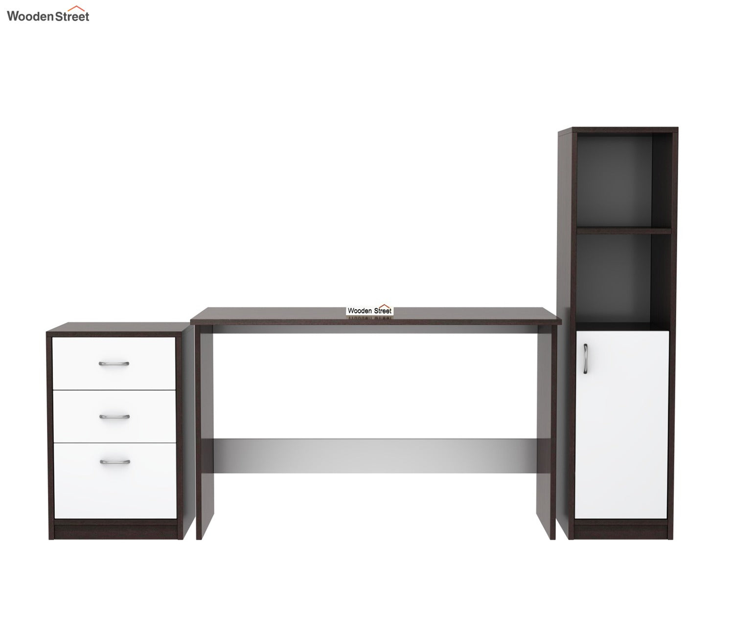 Calisto Engineered Wood Study Table (Flowery Wenge Frosty White)