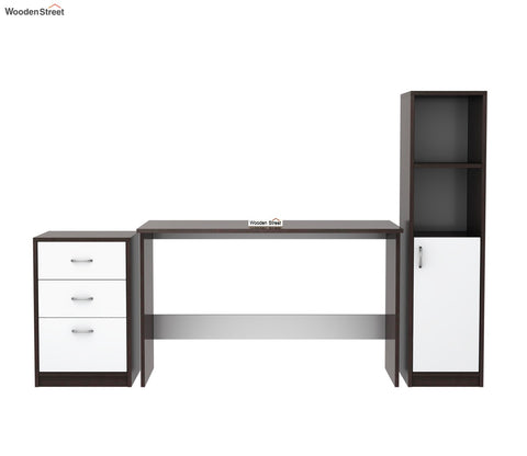 Calisto Engineered Wood Study Table (Flowery Wenge Frosty White)