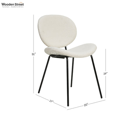 Clouda Modern Upholstered Chair in Boucle Fabric (White)