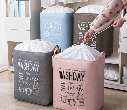 Washify Foldable Canvas Laundry Basket
