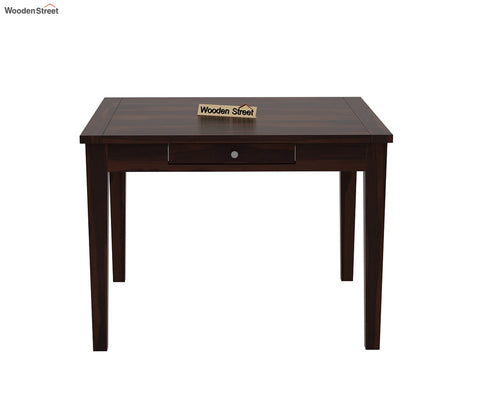 Mcbeth 4 Seater Dining Table With Storage (Walnut Finish)