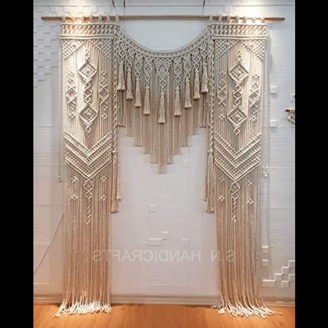 Trueliving Handmade Designer Curtain for Living Room, Window/Door/Long Door (Pack of 2) (Bird, 4X5 Feet (Size 48X60 Inch) Window)