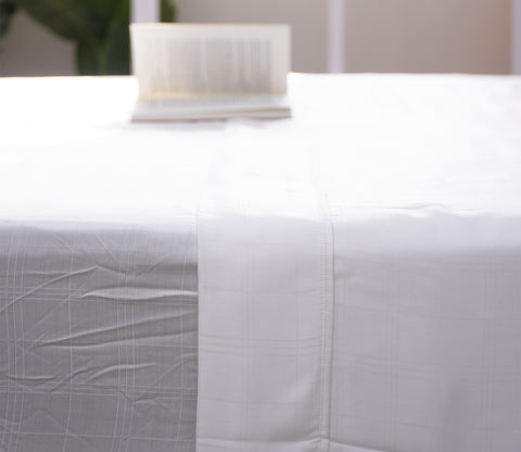Vegan Dobby Organic Bamboo King Size Bed Sheet with 2 Pillowcases (Ivory)