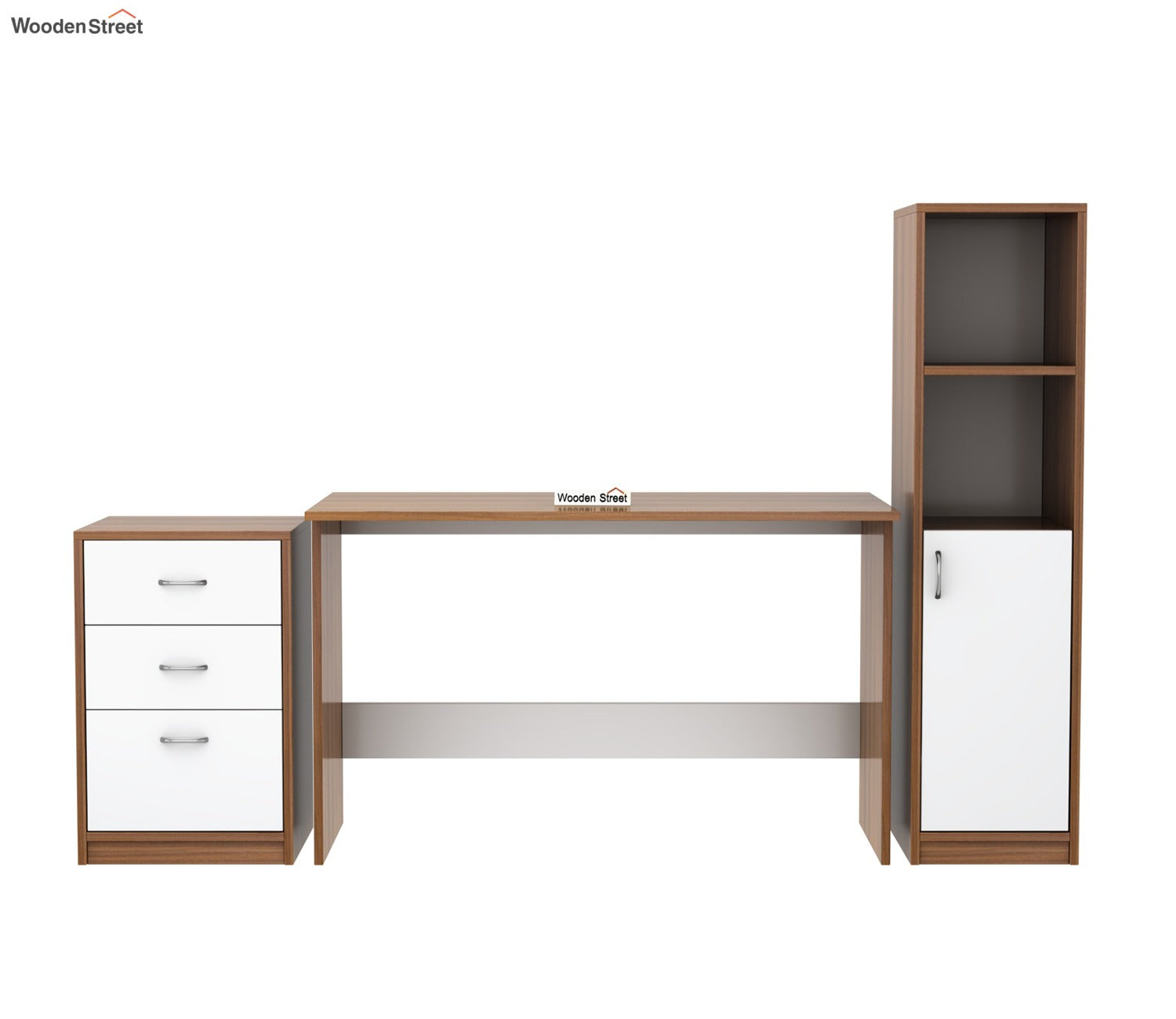 Calisto Engineered Wood Study Table (Exotic Teak Frosty White)