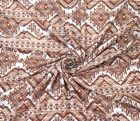 Aztec Moments Queen Size Bedsheet (Brown)