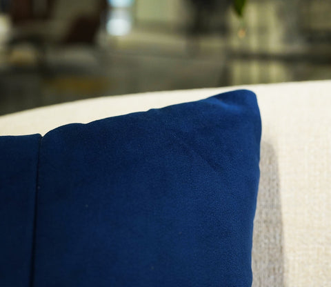 Caro Velvet Pleated Cushion Cover - Pack of 1 (16 x 16 Inch, Indigo Blue)
