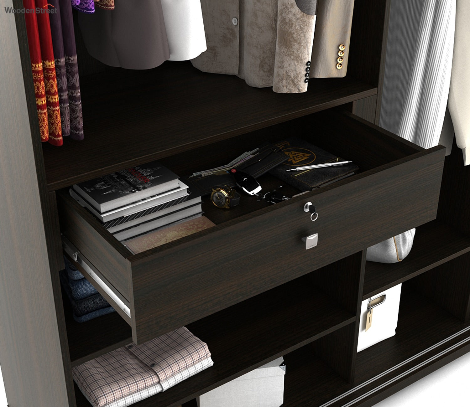 Kosmo Ripples 2 Door Sliding Wardrobe in High Gloss Basalt Grey Finish