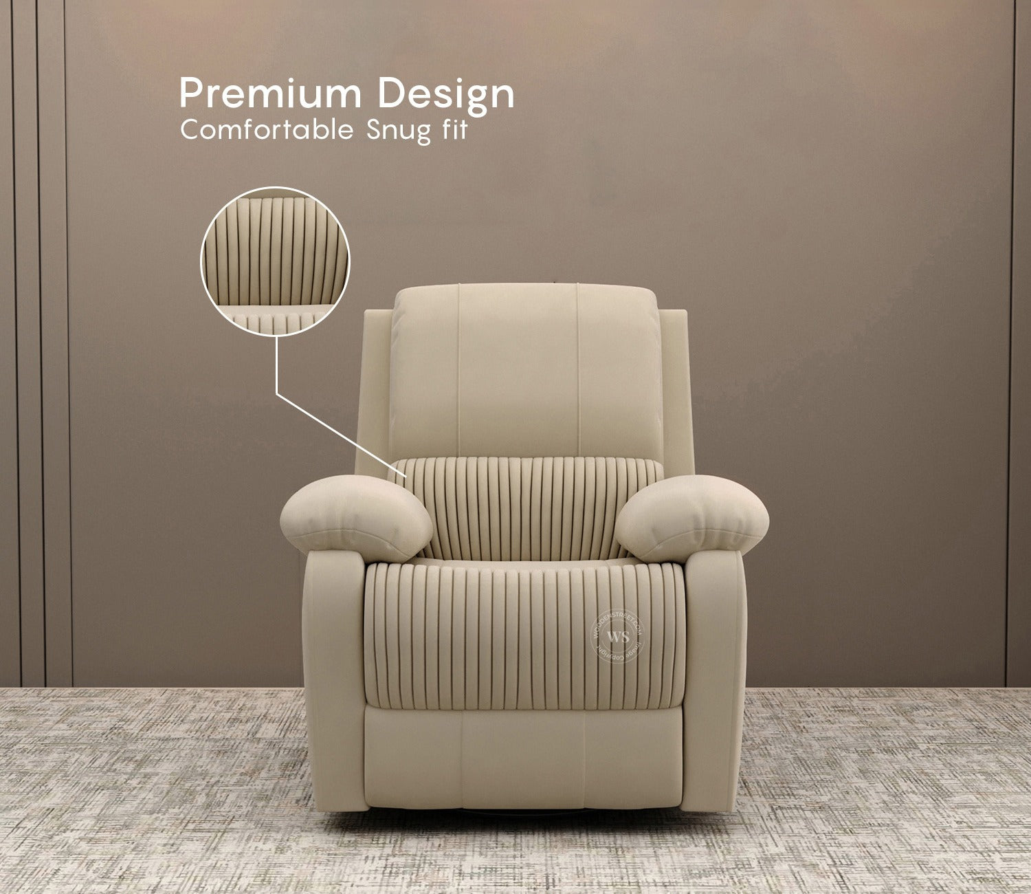 Arvana Motorized Recliner Sofa (Beige)