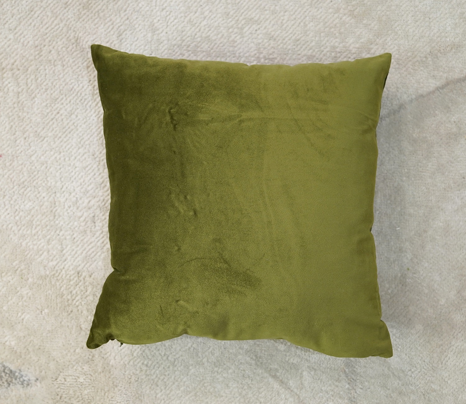 Cupid Velvet Cushion Covers - Pack of 5 (22 x 22 Inches, Dark Olive Green)